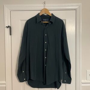 Ralph Lauren Marlowe 100% Cotton Indigo Checkered Button Down Men's Size…​​